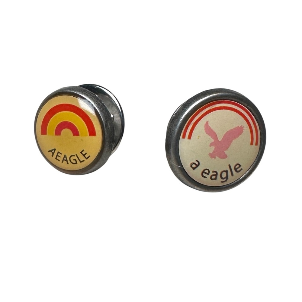 VTG Lot of 2 American Eagle Jean Brand Company Employee Hat Lapel Pins